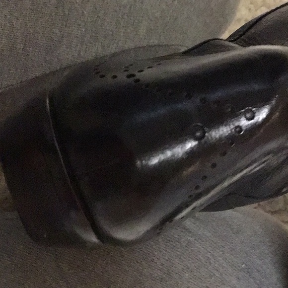 9 WEST BLK LEATHER LOW HEEL BOOTS 9M - Picture 11 of 12